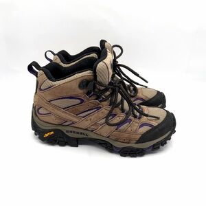 Merrell Moab 2 Vent Mid Hiking Boots Women’s 6.5, EUR 37 Brown Leather Shoes